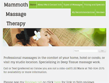 Tablet Screenshot of mammothmobilemassage.com